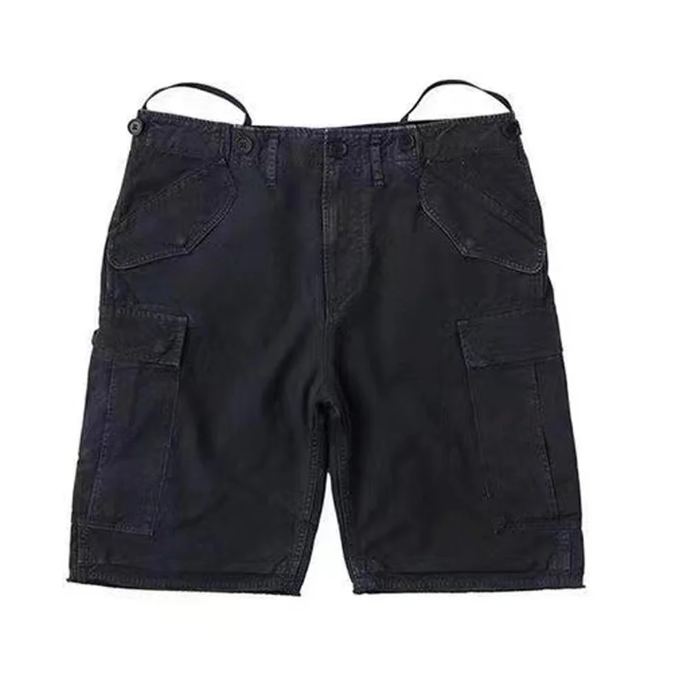 Pantaloncini da uomo VSIVIM FIL 22SS EIGER pantaloncini da lavoro lavati a spina di pesce in cotone a fiocco lungo estivo Nakamura