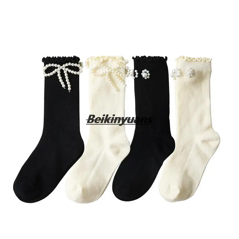 Children\'s socks Sweety new Baby princess socks girl bottine chaussette pearl wind cotton stockings Kids Sokken girls-clothing