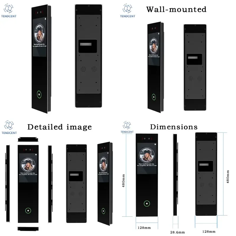 Tendcent Customizable Touch Screen Elevator Access Control Palm Vein Recognition QR Code IC ID Night Vision Reset Smart App
