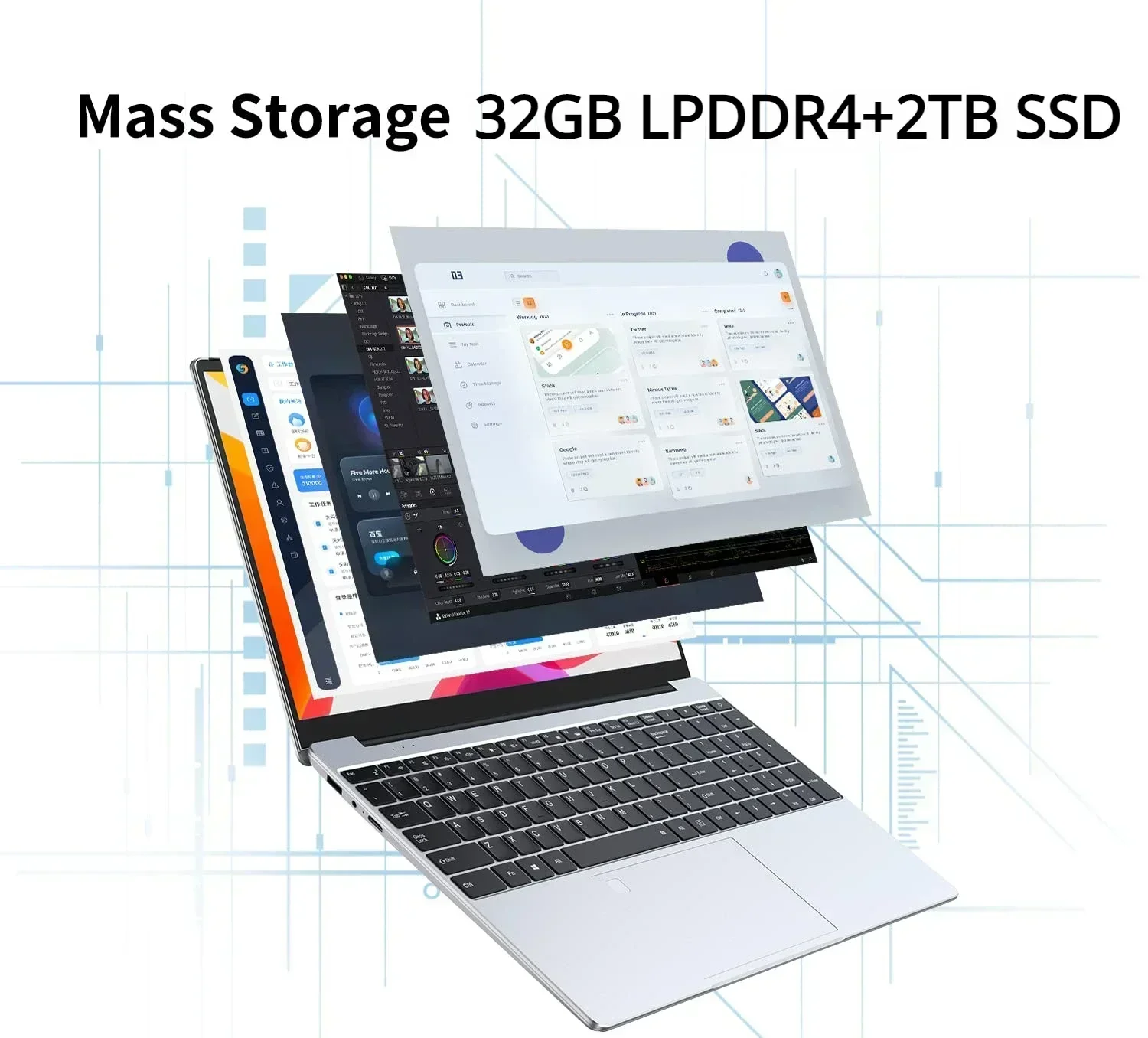 Ordenadores portátiles AMD Gaming Office Business, Notebook Win11, 2024 pulgadas, IPS, Ryzen7, 5700U, 8 núcleos, 32GB, DDR4, 2TB, PCIE, 15,6 mAh, 9000