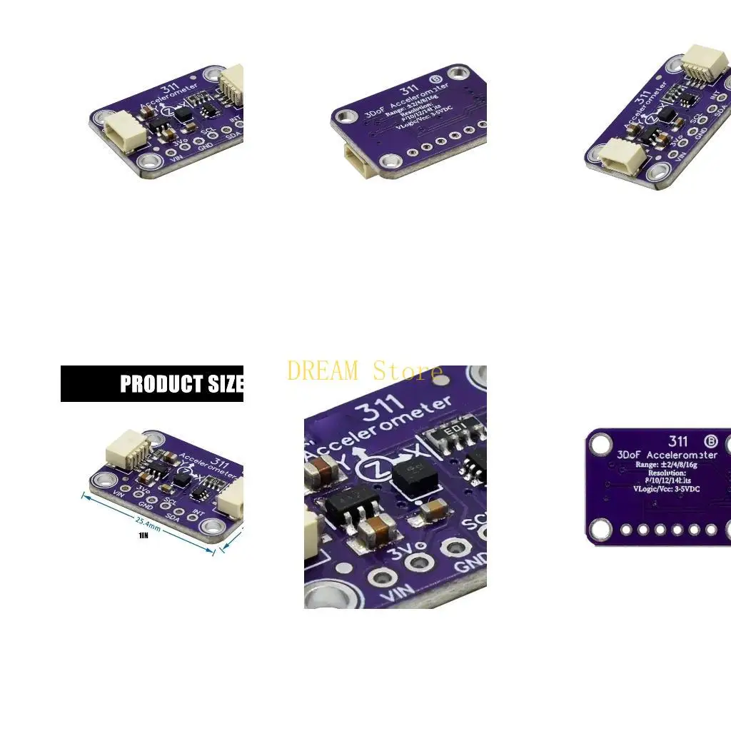 Low Power Accelerometer Module MSA311 Triaxial I2C Acceleration Board with 2uA Chip Mode for Battery Aware Maker Electronics