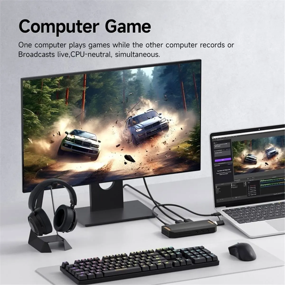 4K Video Capture Card for Streaming and Gaming VRR RGB HDR Support Passthrough for Switch2 /4 Camera Live Stream