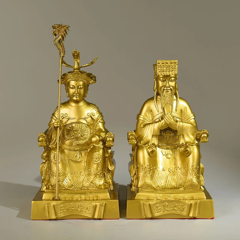 Bronze Statue Of Jade Emperor And Empress, Buddhist Figurine, Deity Of The City Temple, Grandma Guardian God, Manuf
