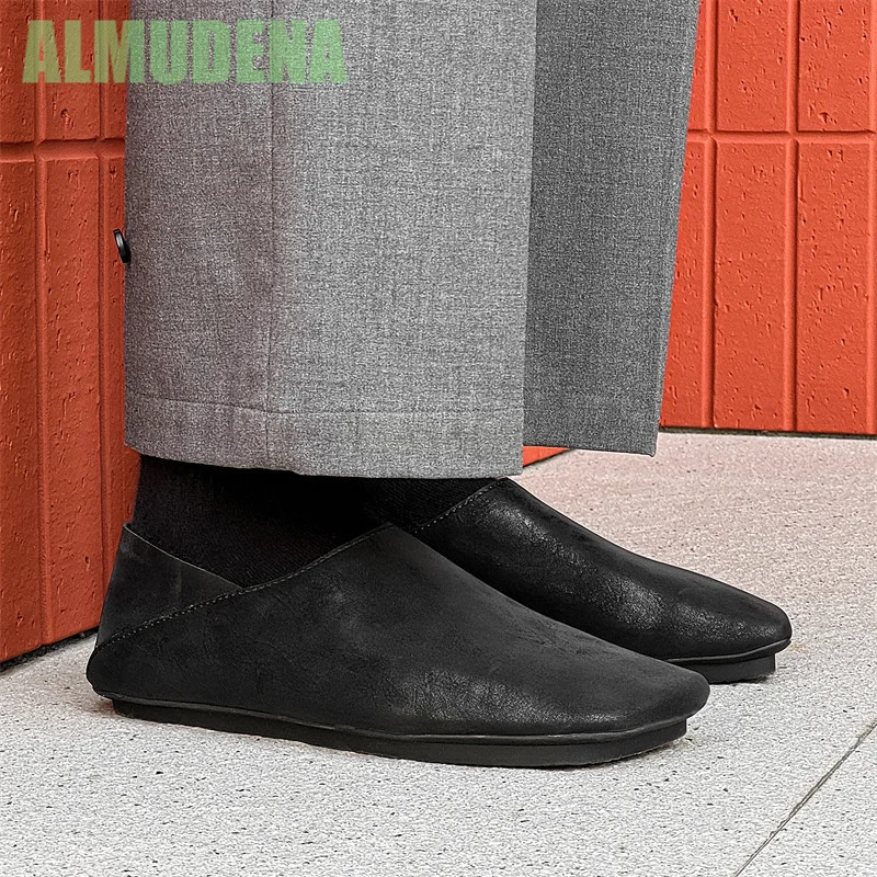 Flat Bottomed Half Slippers Simple One Foot Kick Toe Leather Face Round Toe Fashionable Casual and Comfortable Flat Shoes