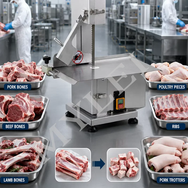Frozen Bone Saw Electric Stainless Steel Meat Fish Cutting Machine with Engine Core Components
