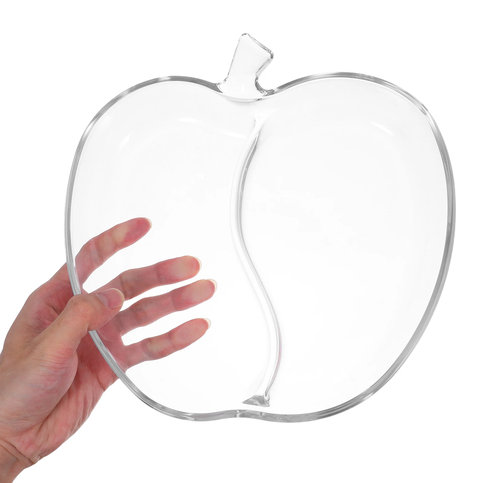 

Transparent Glass Apple Fruit Plate Holiday Candy Bowl Decorative Christmas Dessert Snack Serving Tray Elegant