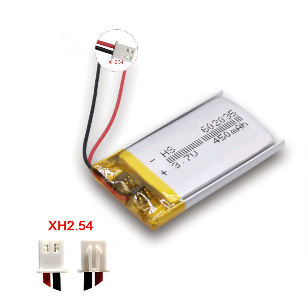 450mAh 3.7V XH2.54 FOR Lipo Battery Rechargeable Battery Beauty Instrument 602035