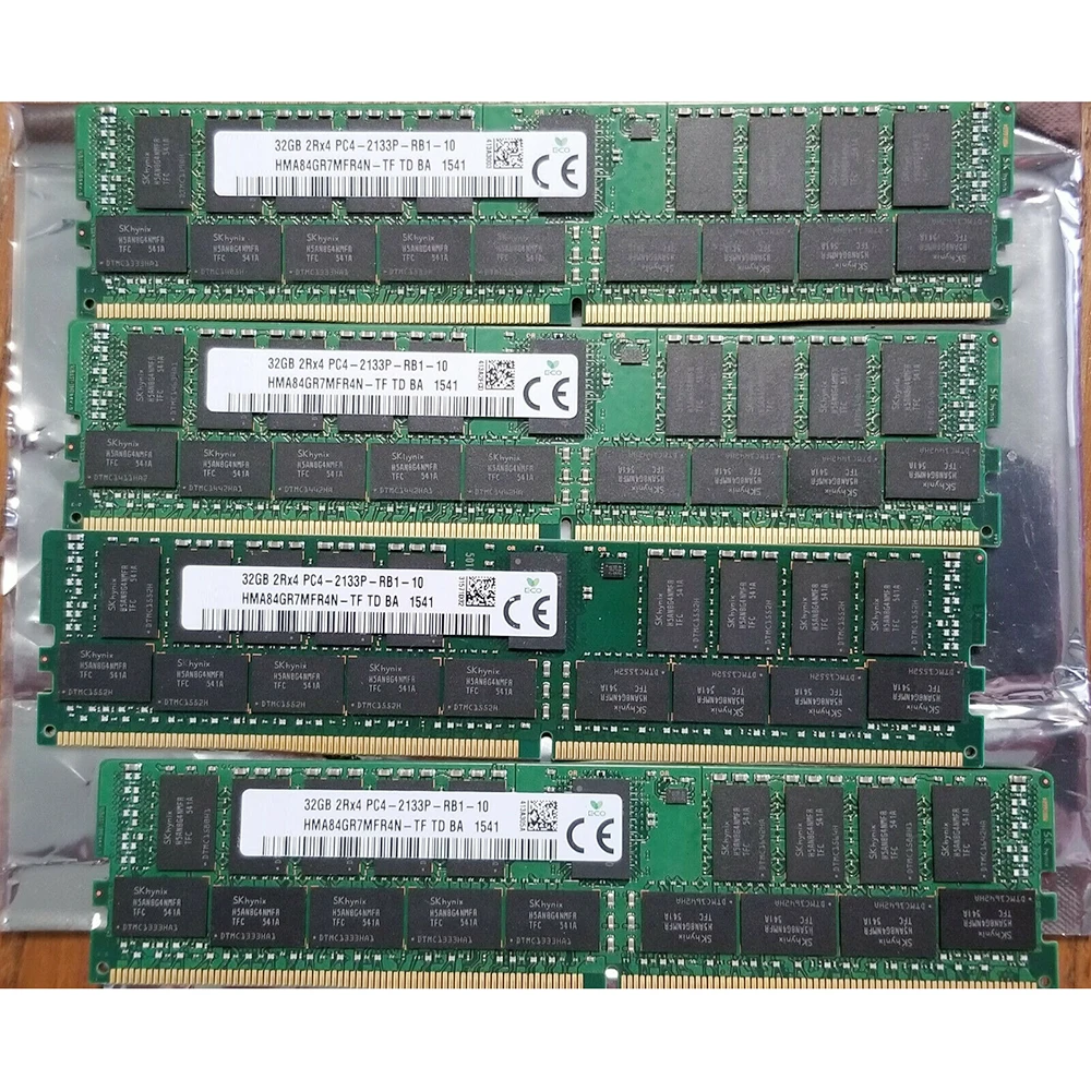 SK 하이닉스 메모리용 RAM, 32GB, 32G, 2RX4, DDR4, 2133 PC4-2133P, ECC REG HMA84GR7MFR4N-TF, 1 개