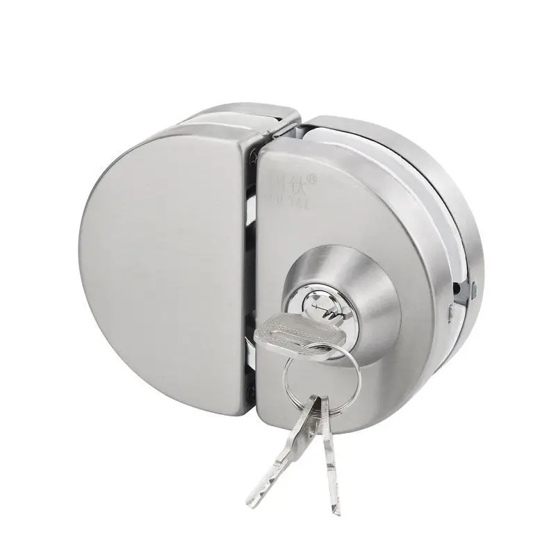 

Stainless steel Glass Door Lock bolt Latch With key for single or double glass door easy to install Frameless glass door