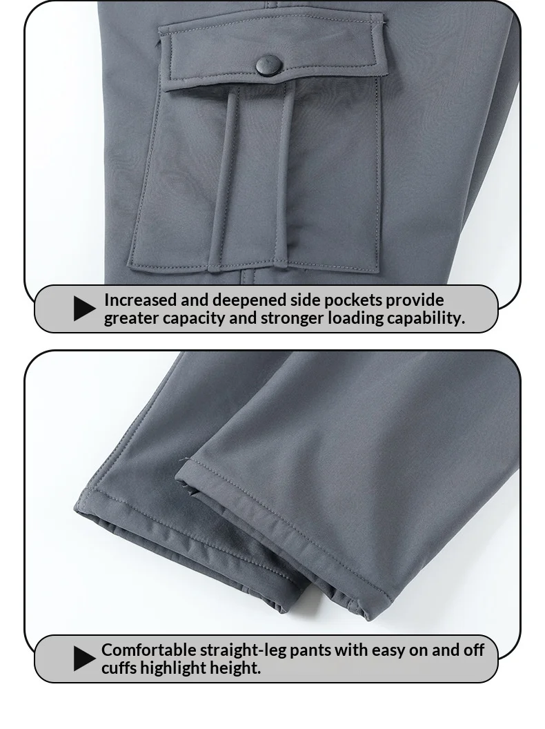 Unisex Fleece-gefütterter Wind- und Wasserdichter Herbst-Winter-Outdoor-Kletteranzug Taktische Arbeitskleidung Zweiteiliges Set für Männer und Frauen – Detail 20