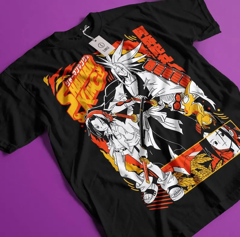 Shaman King Yoh Asakura T-Shirt  100% Cotton Tee  Men's Women's