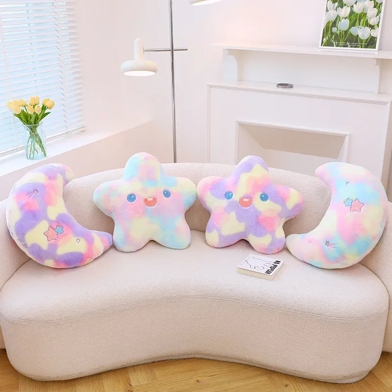 Coussin en peluche doux arc-en-ciel, étoile, soleil, nuage, peluche, polaire, visage, tulipe, fleur, fille, chambre, canapé, décoration d'intérieur, Noël