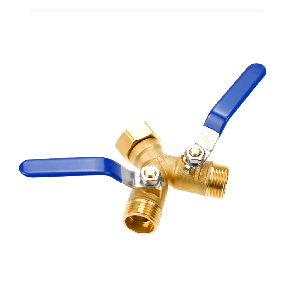 

Разветвитель клапана Y с полным потоком, разделитель шланга с резьбой 3/4 дюйма, латунный разветвитель садового шланга с длинной ручкой для садового газона