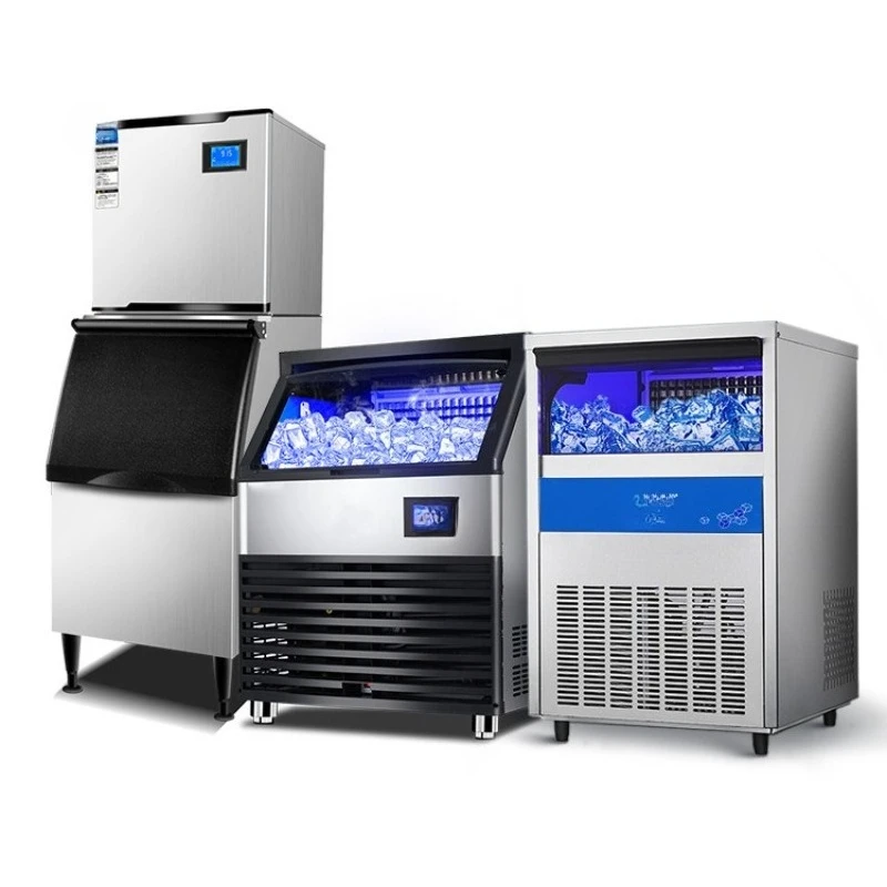 

Ice machine commercial automatic milk tea shop bar square ice crescent ice cube machine