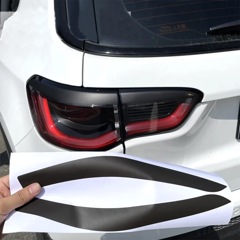 4pcs Precut Smoke Matt Black Taillight Decal Protective Film Tail light Overlay Wrap Sheet Car Sticker For Jeep Compass