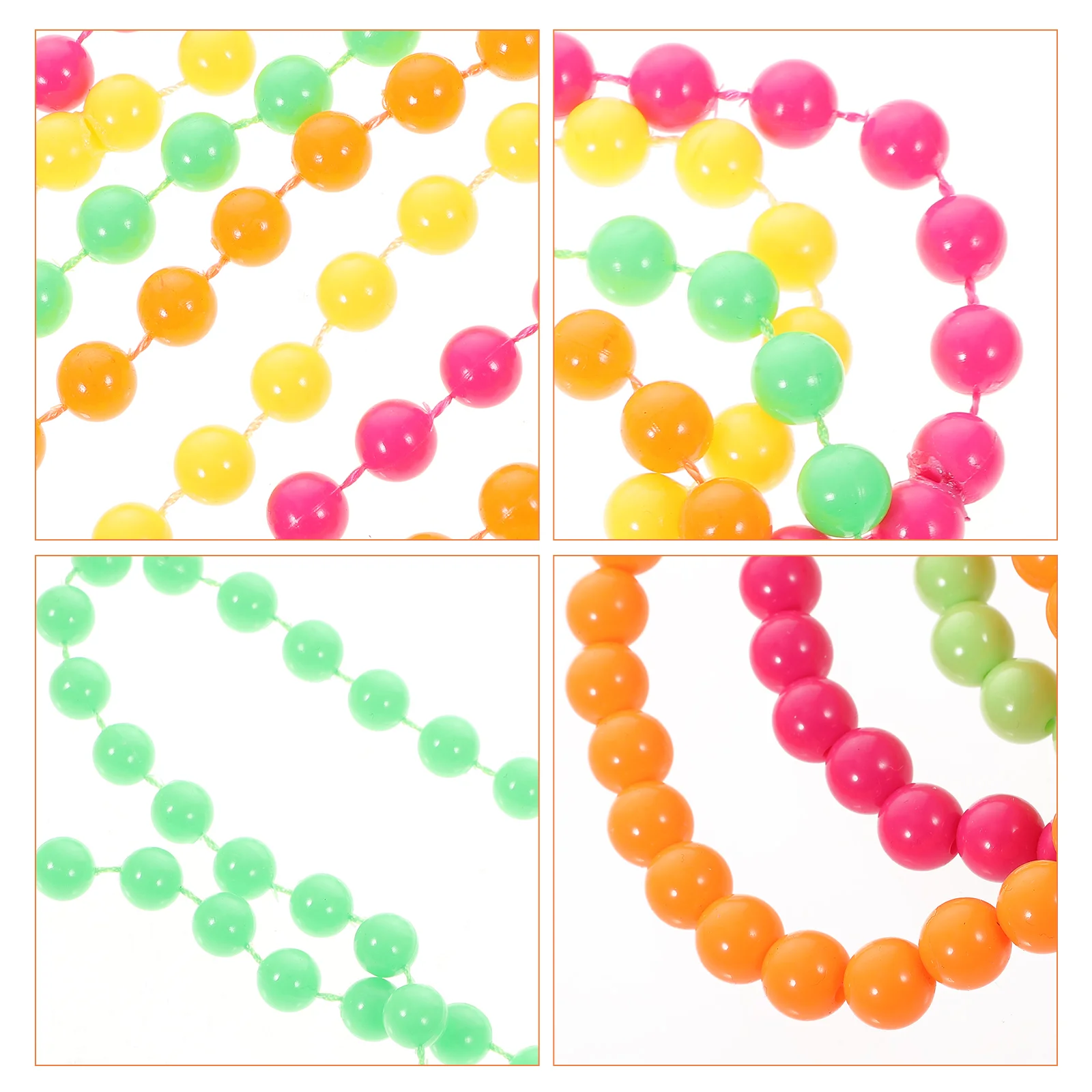 Neon Bead Necklace Beaded Ball Chain Bracelet Party Dress Accessories (Necklace and Bracelet) party bead necklace