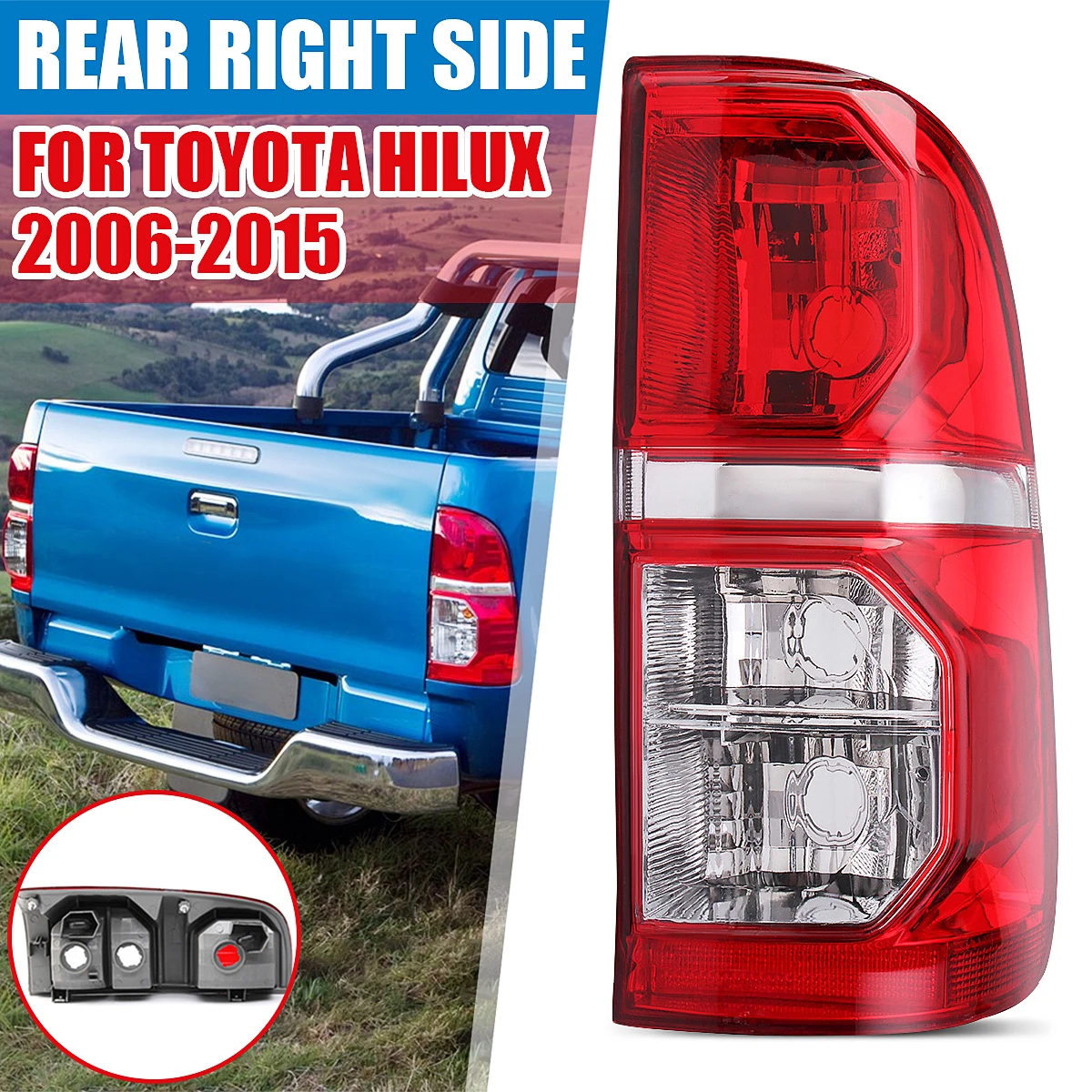 

Right Side Tail Light For Toyota Hilux 2005-2015 Car Red Rear Tail Light Assembly Rear Brake Light Stoplight Reversing Lamp