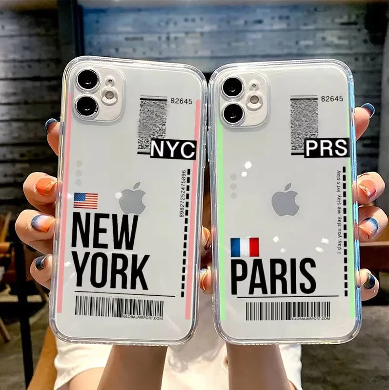 Funda blanda Air Ticket New York para Moto G Play E20 G200 E4 Plus E40 E30 E5 E6 E6S E7 Power Edge 20 Lite S30 G30 G20 G10 G85 G41