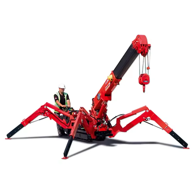 1.2 Ton Folding Crane Hydraulic Telescopic Boom Crawler Cranes Cantilever Spider Crane