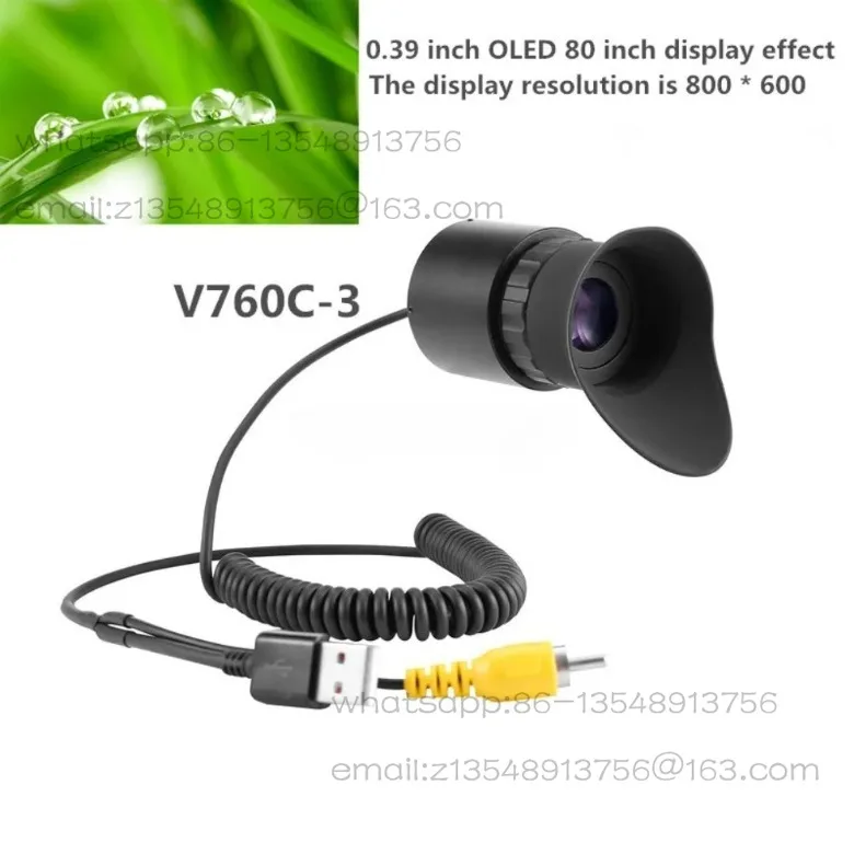 

V760C-3 head-mounted large-screen portable eyepiece supports 0.39-inch OLED display