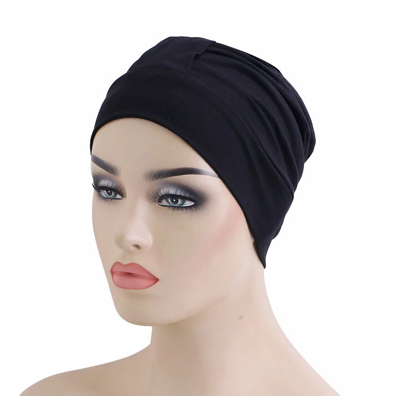 Donne musulmane cotone Hijab berretti cofano chemio berretto perdita di capelli foulard Turbante Skullies copricapo bandane fascia Turbante Mujer