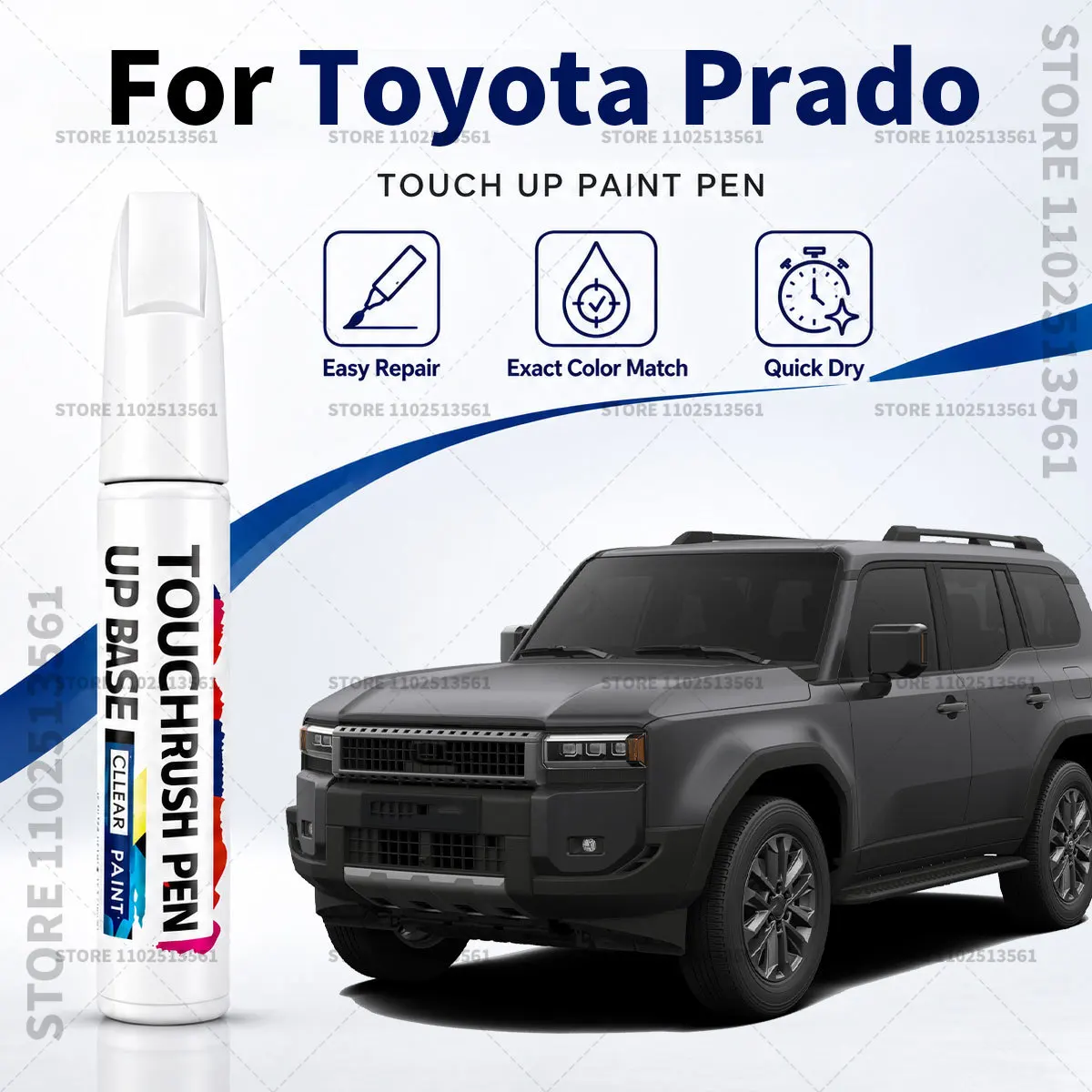 For Toyota Prado White Car Paint Touch Up Pen Scratch Repair Remover Auto Body Repair Marker Waterproof Car Paint Repair Tool