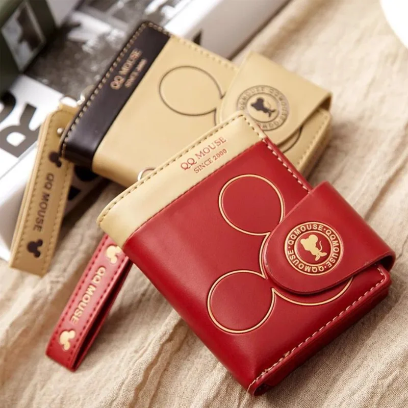 

New Female Wallet Mickey Design Fashion Hasp Zipper Coin Pocket Women's PU Leather Purse for Credit Cards Carteras Mujer