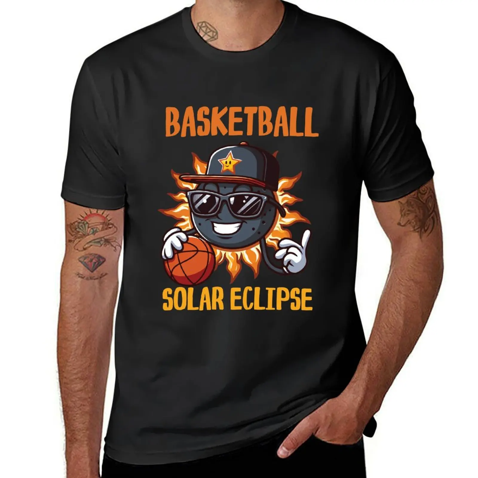 Funny Basketball Eclipse Total Solar Eclipse 2024 T-Shirt boys whites mens t shirts