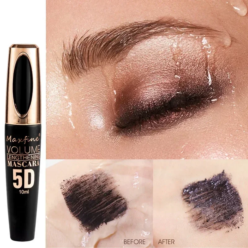 5D Volume Mascara Quick Dry Blue Purple Silk Fiber Curling Lengthening Long Lasting Smudge Proof Eyelash Extension Cream