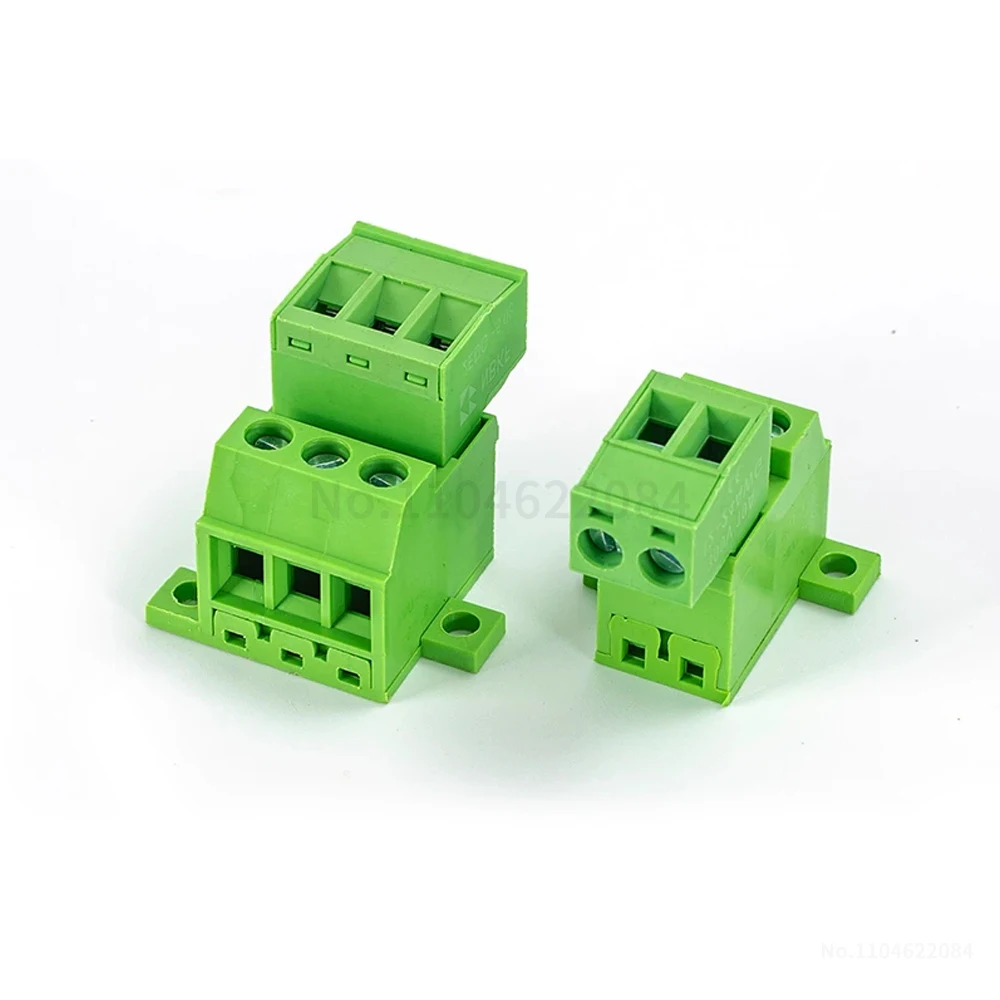 (5 Sets) 2EDG-GB 5.08mm Solderless Butt Base Plate Fixed Top and Bottom Plug-in UVK Locking Plate Terminal 2EDGGB + 2EDGK 5.08