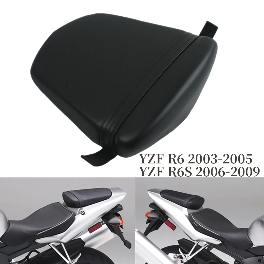 Black Motorcycle Rear Passenger Pillion Seat for YZF R6 2003-2005 YZF R6S 2006-2009