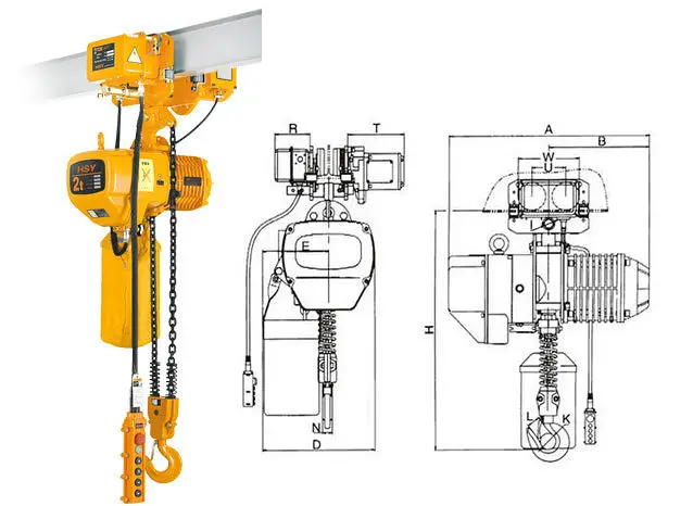 workshop suitable cheap price 2 ton 2000kg double speed 3m 6m 380V 220V  lifter electric chain hoist