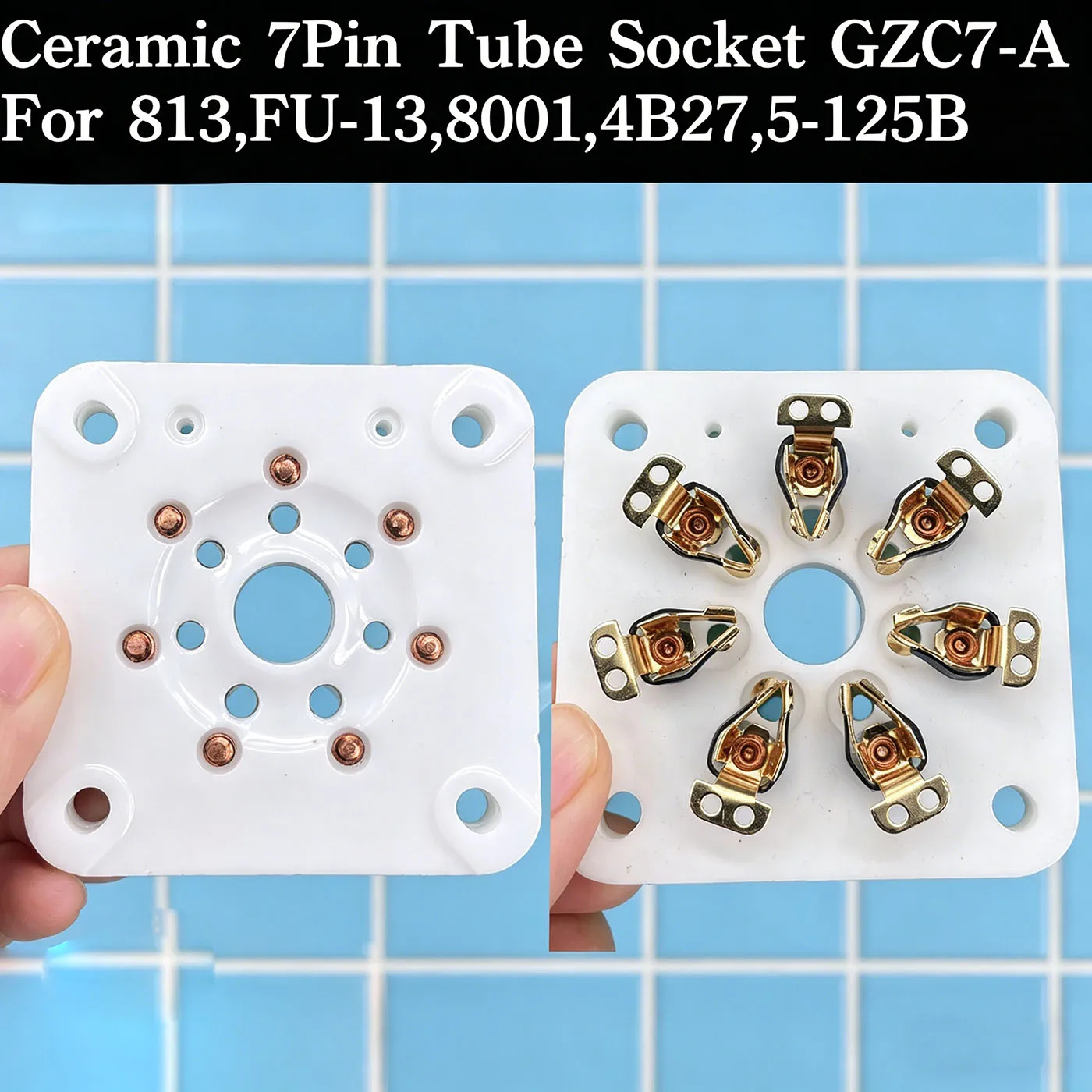 U7G 7pin Ceramic Vacuum Tube Socket GZC7-A FOR 813 FU-13 4B27 5-125B 8001 Tube Amplifier Audio