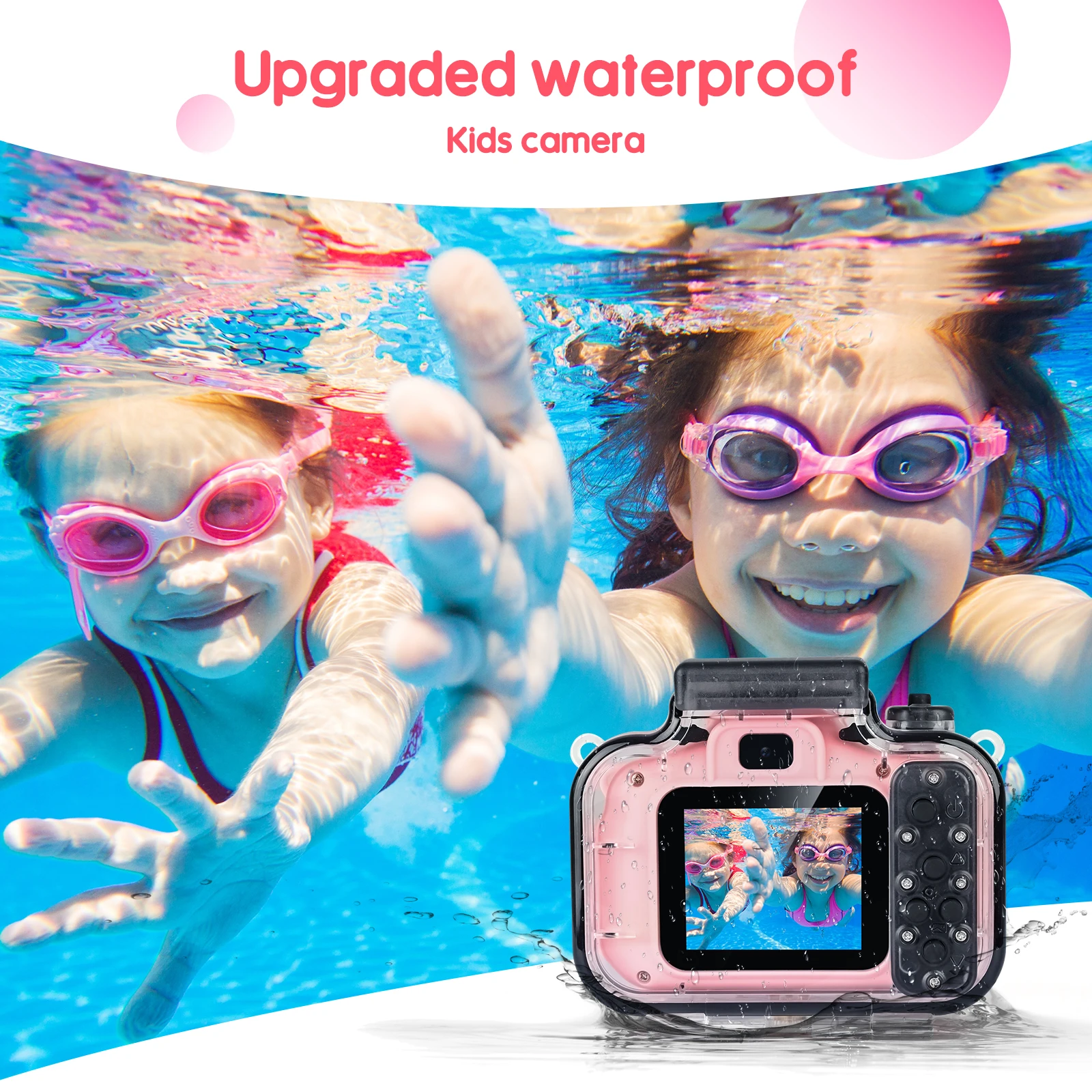 Cámara Digital impermeable para niños y niñas, juguete de Selfie, cámara Dual subacuática de 10 metros, ideal para regalo