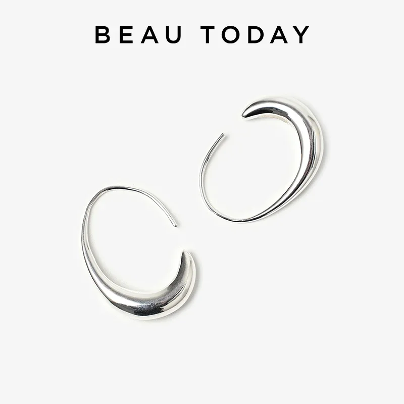 BEAUTODAY Oval Earrings Women 18K Solid Color Graceful 2023 Classic Female Accessories Handmade 93527