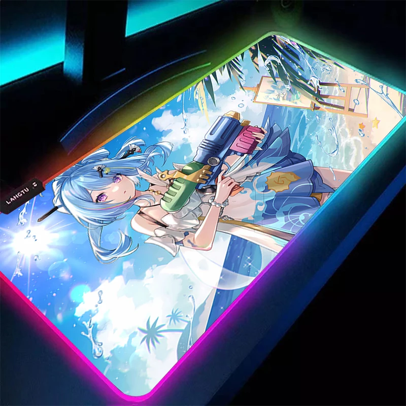 

Mouse Pad Gamer LED Computer Notebook PC Honkai Impact 3 Mousepad RGB Carpet Gaming Accessories Keyboard Pad Extended Desk Mat