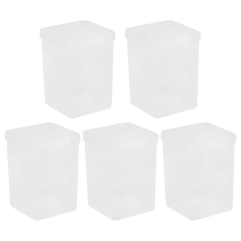 5 قطعة صندوق تخزين وسادات قطنية منظم أكريليك شفاف حامل إكسسوارات صغيرة للحمام وغرفة النوم والسفر