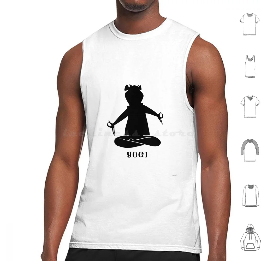 Yogi Lotus Pose Meditation Tank Tops Print Cotton Yogi Lotus Pose Meditation Silhouette Yoga Yogi Bear Yoga Pose Yoga