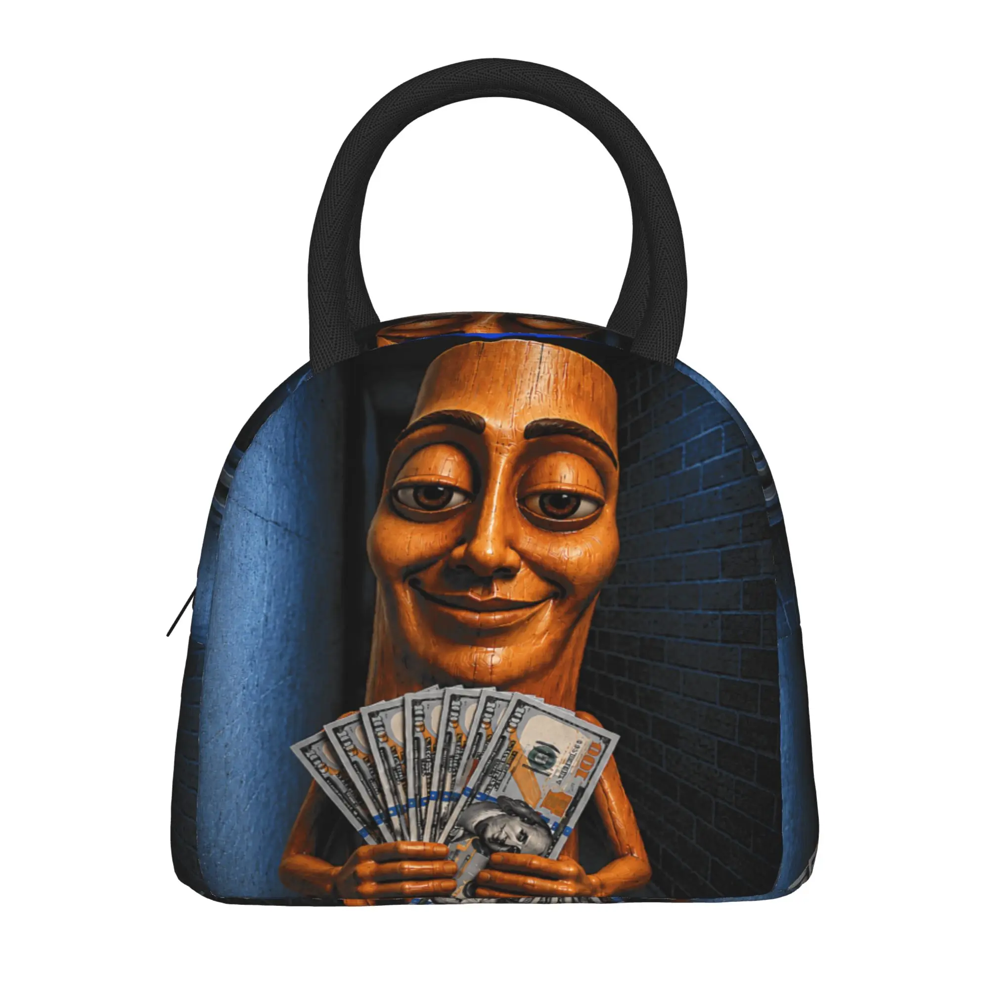 There is Motion at Your Front Tung Tung Tung Sahur Money Lunch Bag Convenient Lunch Box Women Travel Graphic Design Cooler Bag