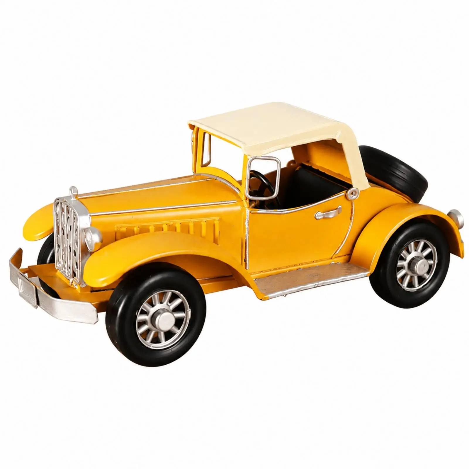 Handcrafted Tinplate Retro Car Decorative Figure for Home Cabinet Shelf Display Collectible