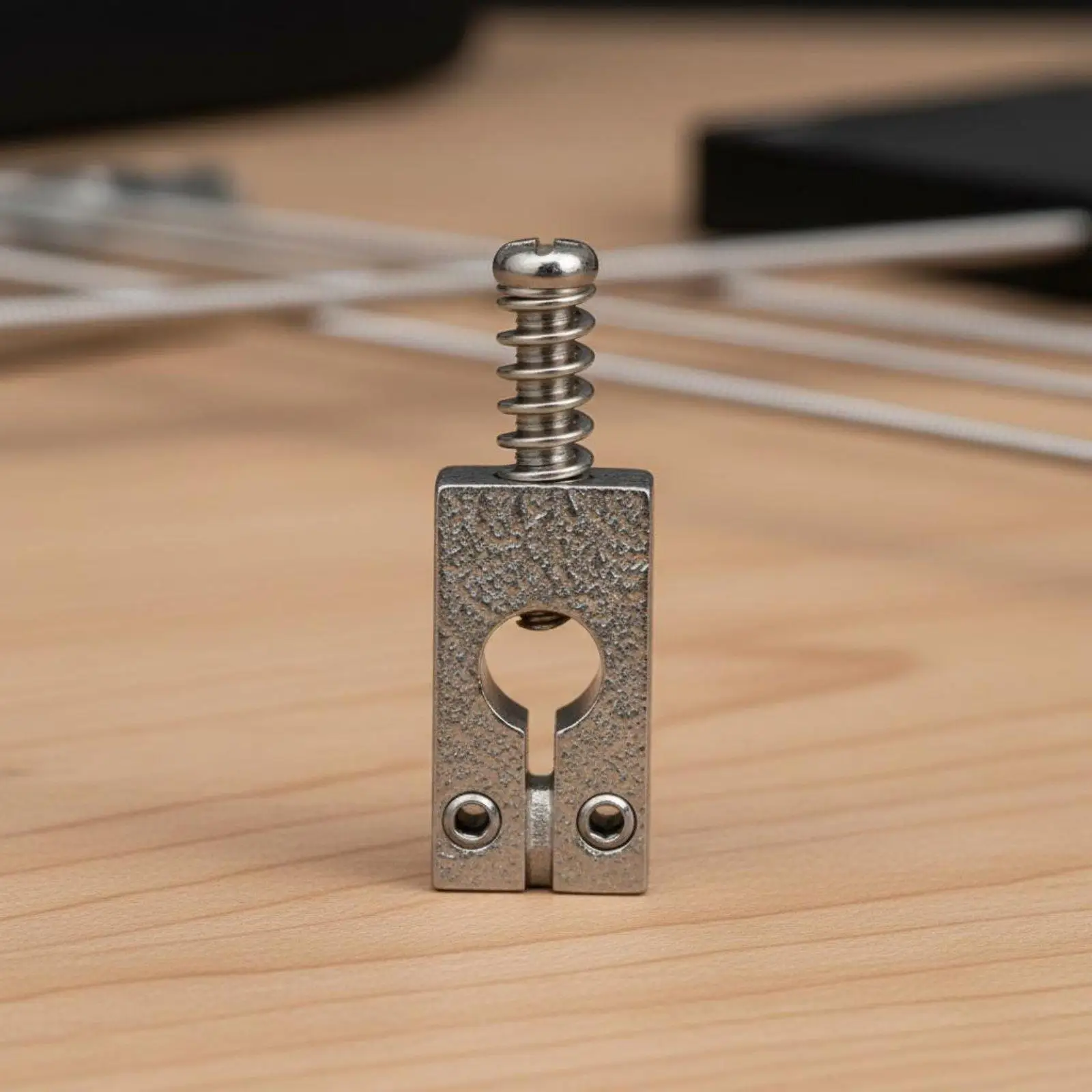 Solid Brass Electric Guitar Bridge with Intonation Screws for Standard Six String Hardware Upgrade