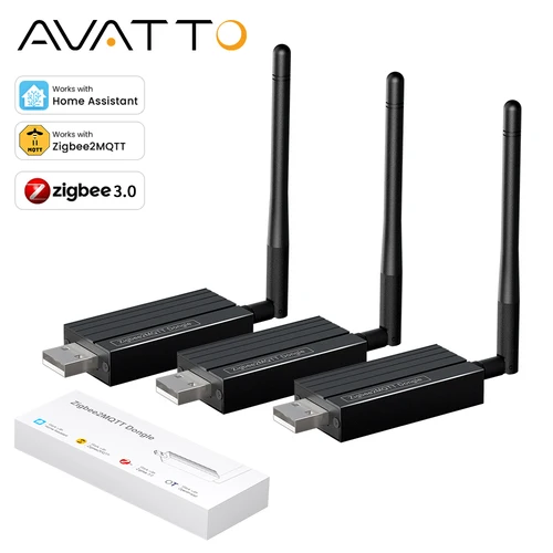 AVATTO Zigbee 3,0 USB Dongle Plus Universal Zigbee inalámbrico Hub de enlace compatible con asistente doméstico Zigbee2MQTT, Raspbian Ubuntu Macos