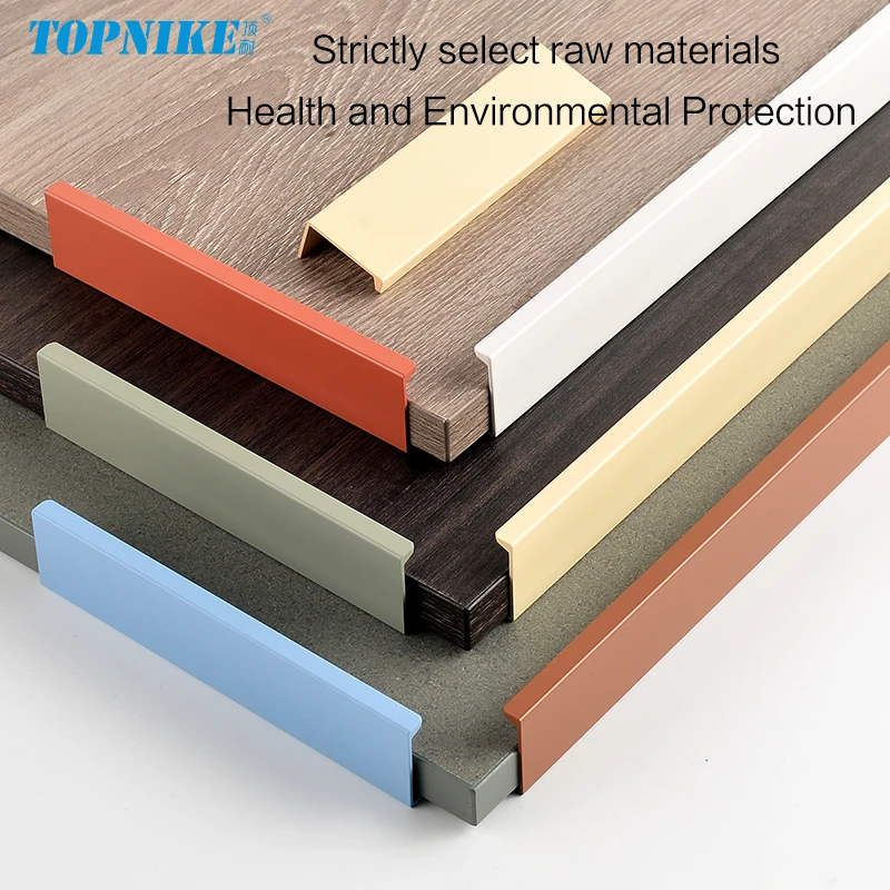 Invisible Kitchen Door Handles EdgePull Handle Closet Door Drawer Colorful Pulls For Furniture Morandi green blue orange