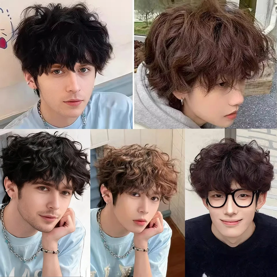 

Black Short Wig Synthetic High Temperature Wig Men's Wigs for Cosplay Anime Party Daily Wig Realistic Natural Hair