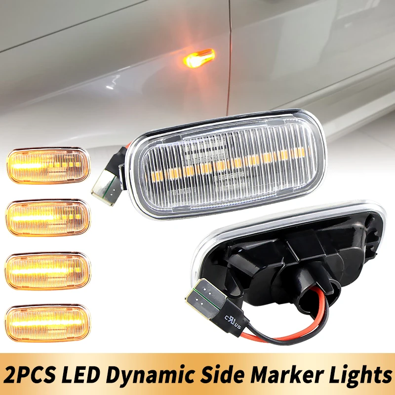 

2PCS Clear lens LED Side Turn Signal Marker Lights Canbus For Audi A3 S3 8P A4 S4 RS4 B6 B7 B8 A6 S6 RS6 C5 C7 Car Accessories