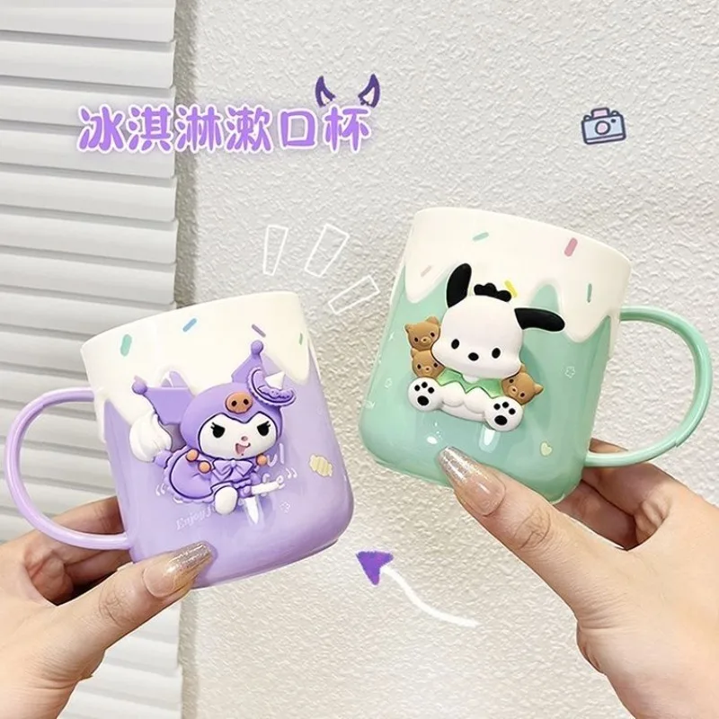 Sanrio Anime Kuromi My melody Pochacco Cartoon Wash Cup Toothbrush Kawaii Mouthwash Cup Toothbrush Toothbrush Cup Birthday Gift