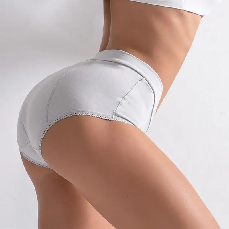 Bragas fisiológicas de algodón para mujer, ropa interior Menstrual de talla grande, a prueba de fugas, higiénicas, antibacterianas, L-5XL