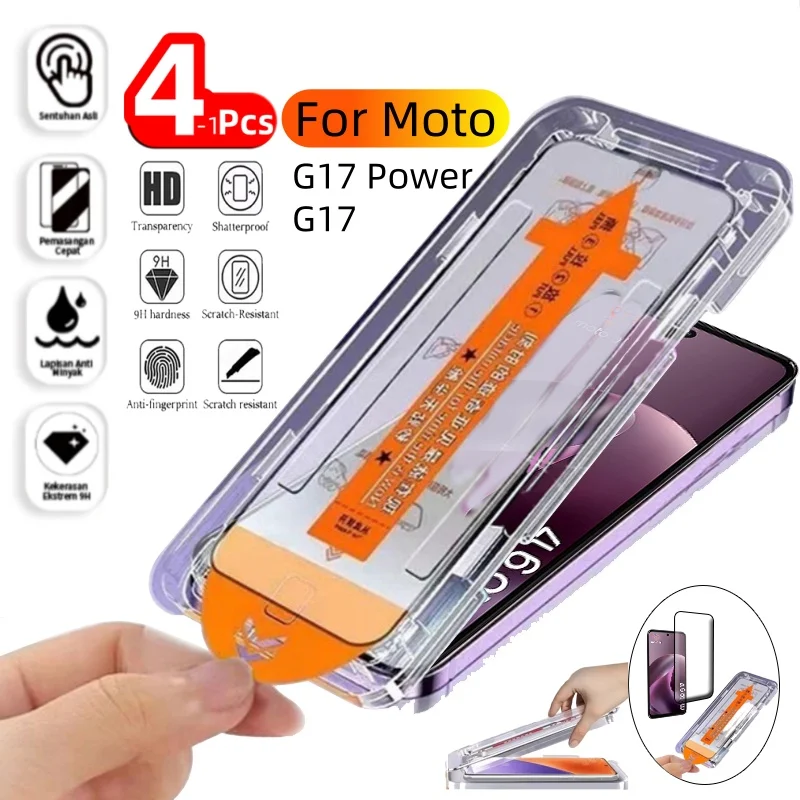 4/3/2/1Pcs For Moto G17 Glass Motorola Moto G17 Power Tempered Glass 9H HD Dust Free Full Cover Glue Screen Protector Moto G17 view 2