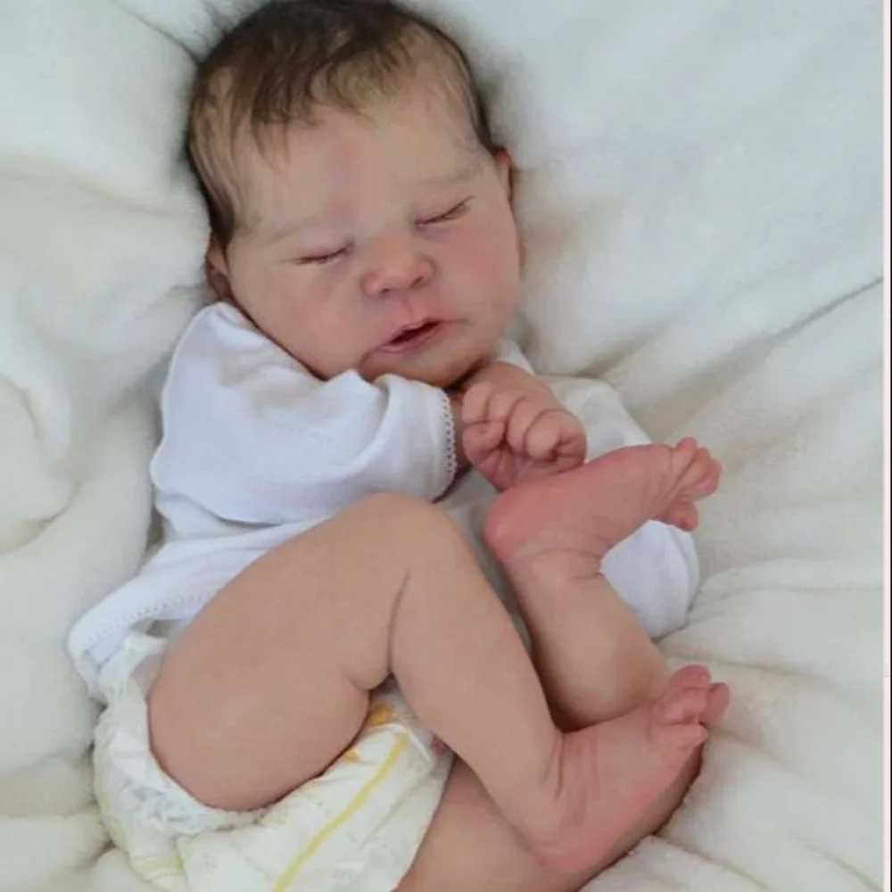 21 Inch Blank Reborn Doll Kit Chase Unpainted Unfinished Sleeping Doll Parts with Body Cloth