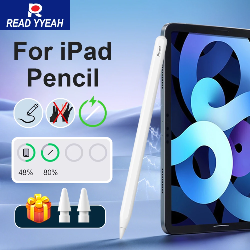 

ЧИТАЙТЕ Беспроводная зарядка YYEAH 2025 для Apple Pencils с функцией Palm Rejection для iPad Air 4 5 10.9 Pro 11 12.9 Mini 5 6 7 Стилус